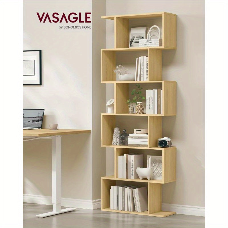 Bookshelves 6Tier Bookcase Room Divider Cube Display Shelf Freestanding Storage Shelf Modern Style for Living room Bedroom Office