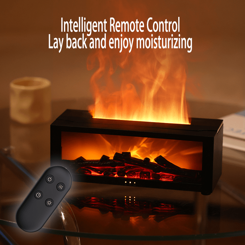 1pc Electric Fireplace Humidifier LongLasting Aromatherapy Diffuser Simulated Flame Scent Dispenser Home Heating  Air Quality Appliance USB Powered 36V for Bedroom Office Single Room Ideal Christmas Gift