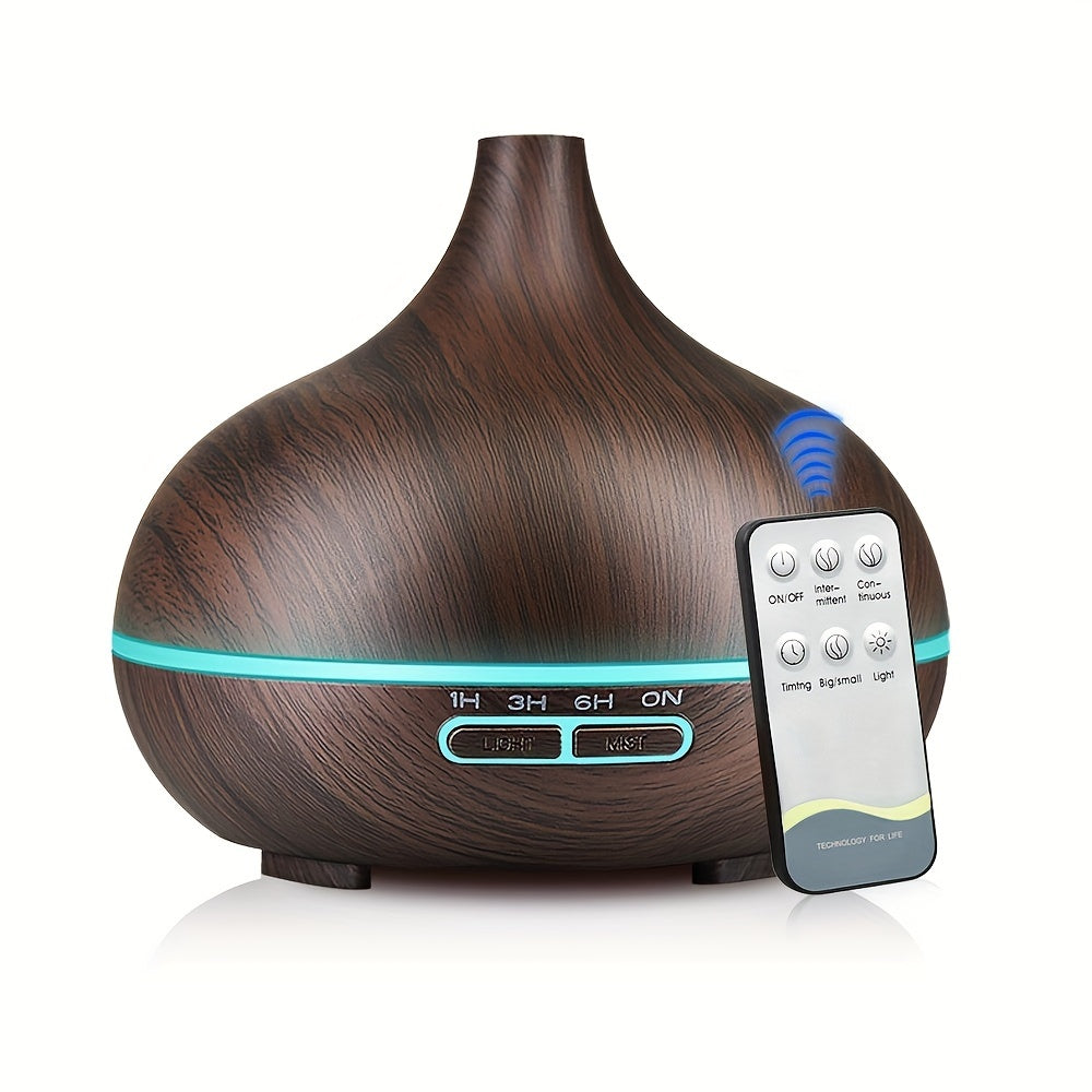 1pc 550ml Essential Oil Diffuser Remote Control Diffusers For Essential Oils Electric Ultrasonic Air Humidifier Aromatherapy Diffuser With Waterless AutoOff