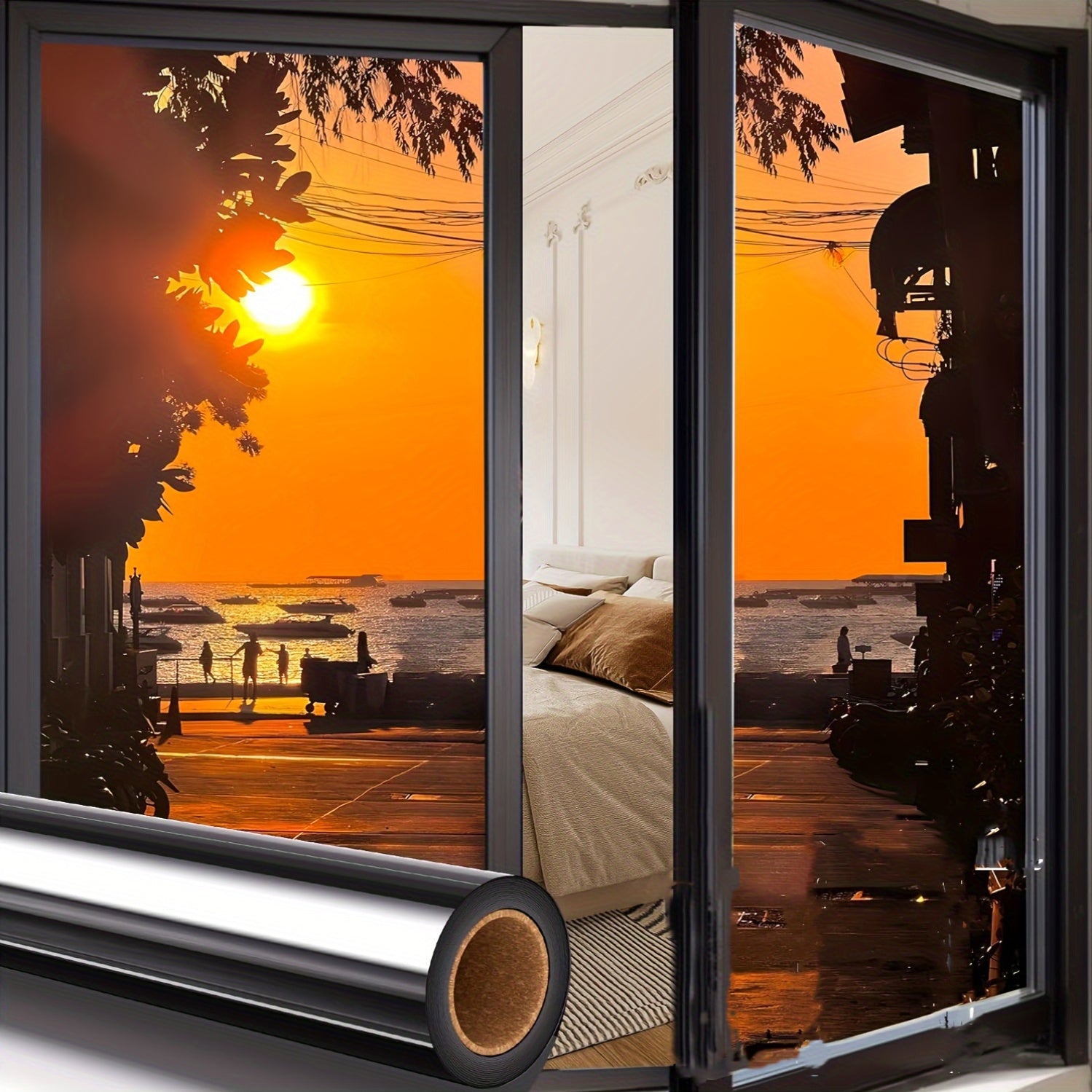 Classic One Way Privacy Window Film  PVC Material Peel and Stick Mounting 3mil Thickness  Sun Blocking Reflective Mirror Film with AntiUV Daytime Privacy for Home  Office